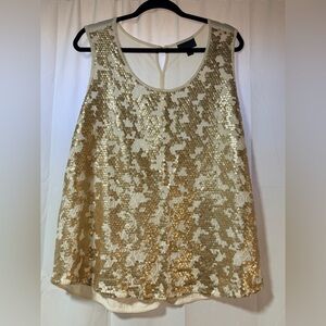 Worthington Gold Sequin Tank Top